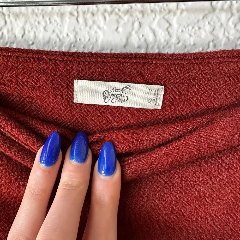 Free People Two For One Sheer Lace Midi Skirt | XS | Red Rust